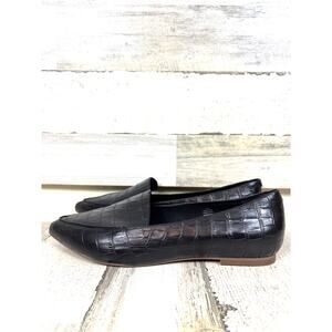 Blondo Women’s 10 Black Silvia Crocodile Textured Leather Slip On Loafers NEW